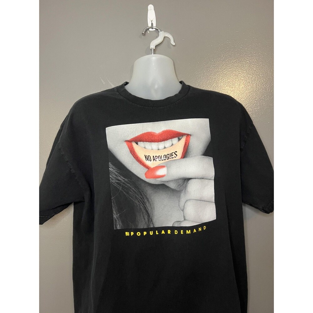 Popular Demand Shirt Mens XL Black No Apologies Mouth Graphic Streetwear Tee